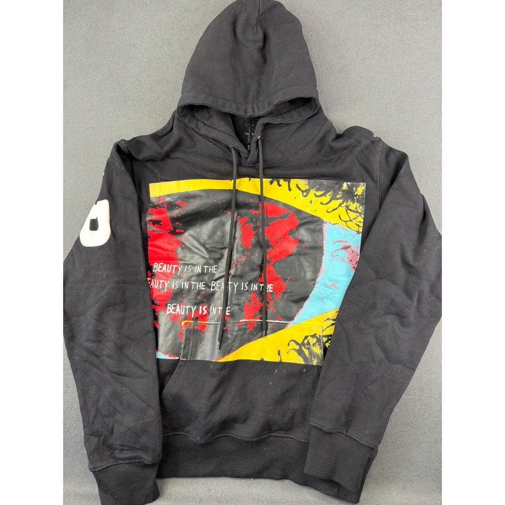Cactus Jack Travis Scott Mens Black Hoodie Houston Beauty In The Eye Graphic L
